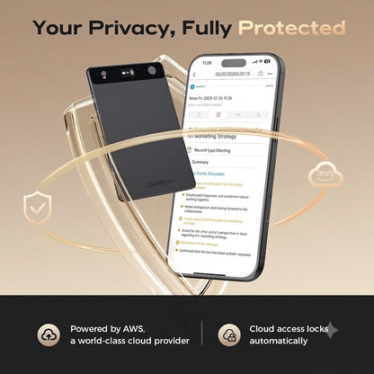ZekNeo AI Voice Recorder, Transcribe & Summarize with AI, Note Taker for Meetings & Calls