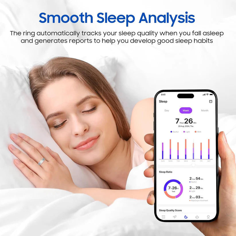 ZekNeo Smart Health Ring, Featuring Stress and Sleep Monitoring Functions